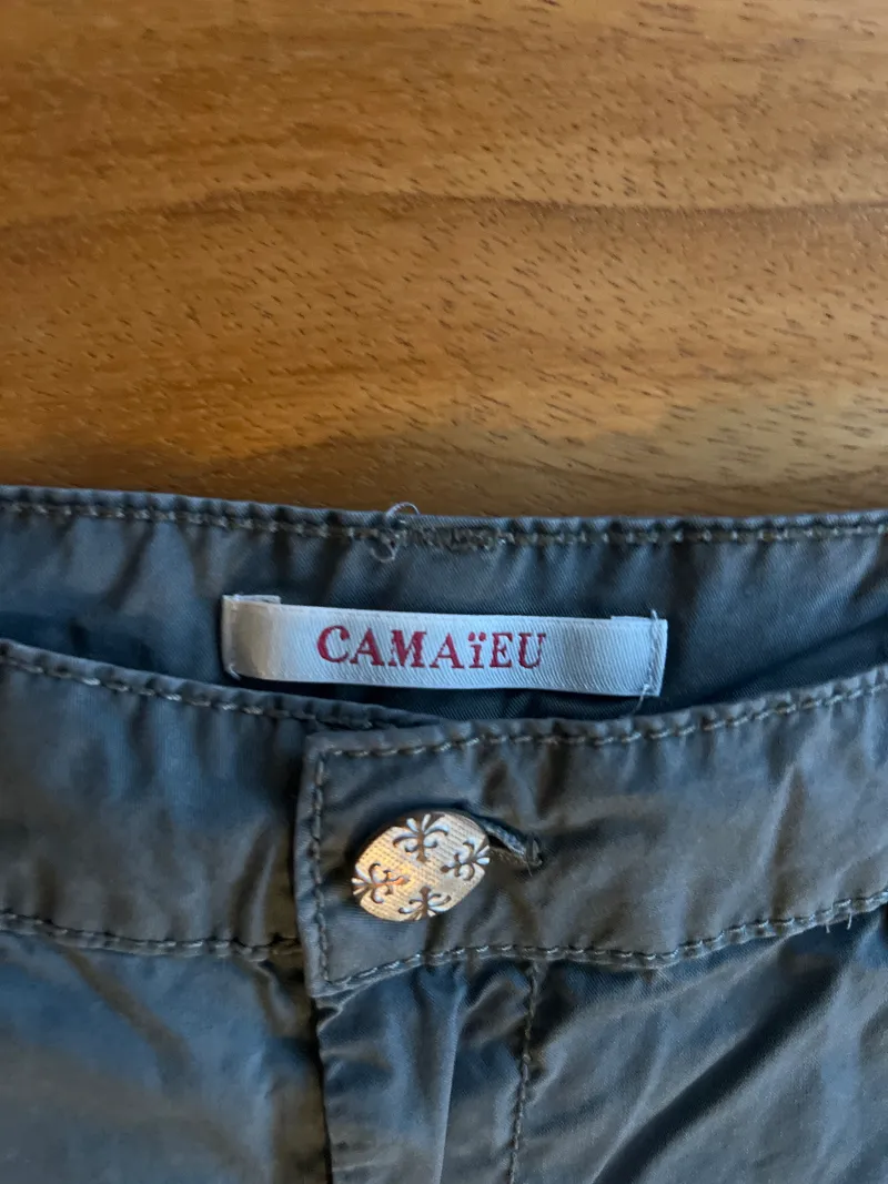 Camaïeu Damen Chino Shorts Gr. 36 Grau Baumwolle Freizeit Hose 4