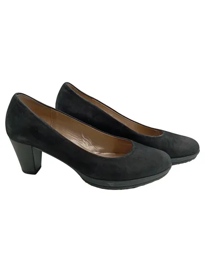 Gabor Damen Pumps Wildleder Klassisch Business Schwarz Gr. 37,5 Slip-On