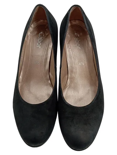 Gabor Damen Pumps Wildleder Klassisch Business Schwarz Gr. 37,5 Slip-On