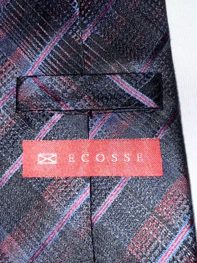 Ecosse Herren Krawatte Seide kariert blau Business 147 cm