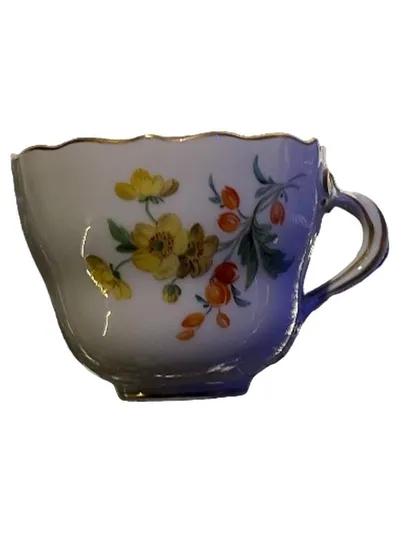 Meissen Teetasse Porzellan Blumenmuster Klassisch Weiß 6.5 cm