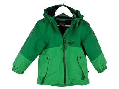 Jack Wolfskin Kinder Outdoorjacke Gr. 92 Grün Winterjacke Fleecefutter