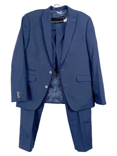 Bruno Banani Herren Anzug Sakko Hose Blau Gr. 58 Business Slim