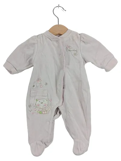 Babaluno Baby Strampler Schlafanzug Gr. 56 Rosa Kätzchen Motiv Mädchen