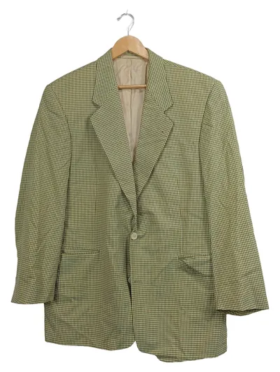Harrods Herren Sakko Gr. 52 Kariert Grün High Twist Wolle Klassisch