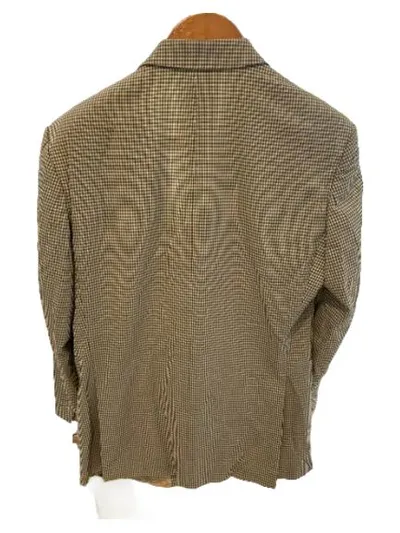 Harrods Herren Sakko Gr. 52 Kariert Grün High Twist Wolle Klassisch