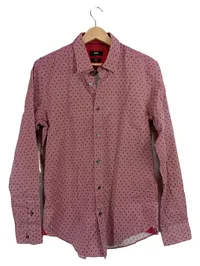 HUGO BOSS Herren Business Hemd Slim Fit Stretch Rosa Gepunktet Gr. M 1