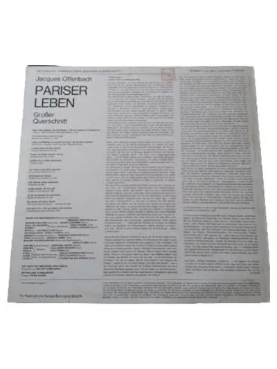 Jacques Offenbach Pariser Leben LP Vinyl Klassik Eurodisc Operette