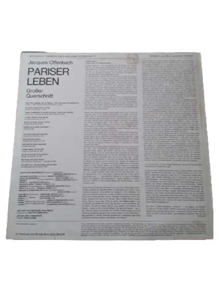 Jacques Offenbach Pariser Leben LP Vinyl Klassik Eurodisc Operette 2