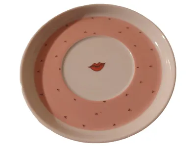 Arzberg Unterteller Porzellan Rosa Lippen Punkte 17 cm Stefanie Harjes