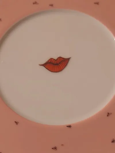 Arzberg Unterteller Porzellan Rosa Lippen Punkte 17 cm Stefanie Harjes