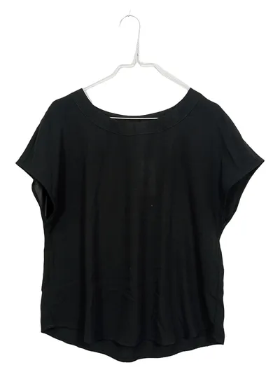 Banana Republic Damen T-Shirt Bluse Schwarz Gr. S Basic Elegant