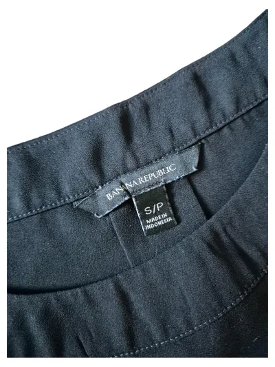 Banana Republic Damen T-Shirt Bluse Schwarz Gr. S Basic Elegant