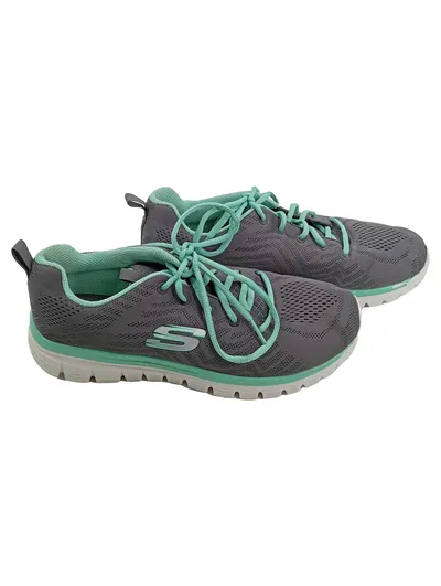 Skechers Graceful Damen Sportschuhe Laufschuhe Grau Gr. 40 Textil Schnürung