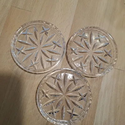 Nachtmann Bleikristall Untersetzer 3er Set Stern Geometrisch Transparent 9cm