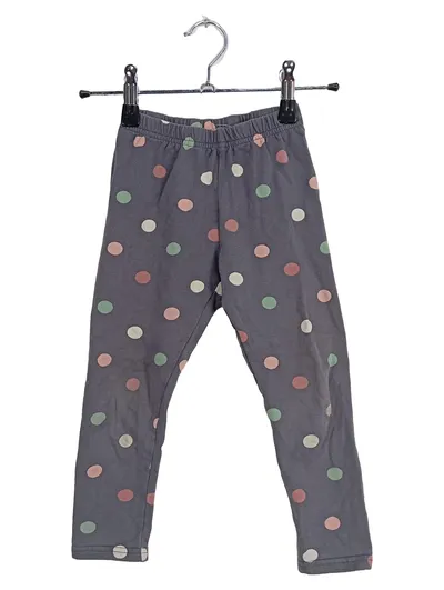 Dopodopo Mädchen Leggings Gr. 110 Grau Bunte Punkte Baumwolle