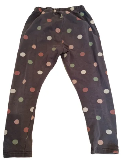Dopodopo Mädchen Leggings Gr. 110 Grau Bunte Punkte Baumwolle