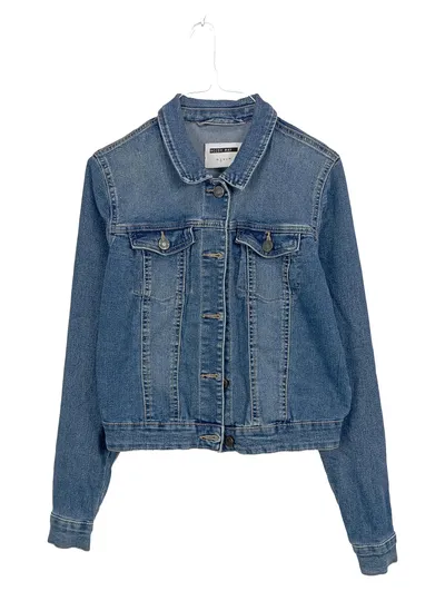Noisy May Damen Jeansjacke Blau Gr. S Casual Langarm Baumwolle