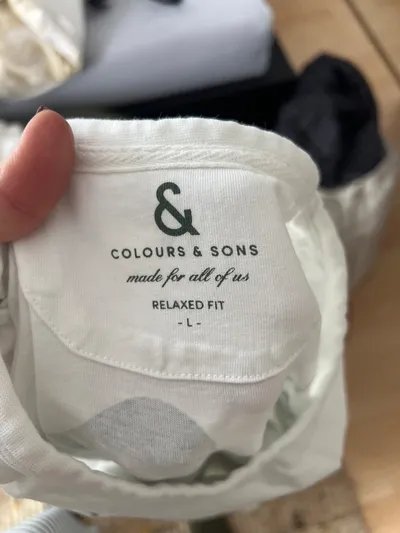 COLOURS & SONS T-Shirt Botaniste Herren Gr. L Weiß Relaxed Fit