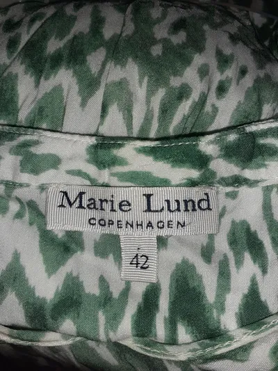 Marie Lund Copenhagen Damen Kleid Gr. 42 Grün Abstrakt Boho Midi
