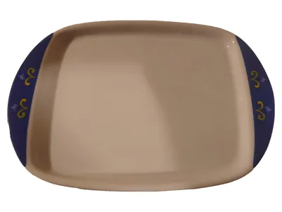 Flirt by R&B Romantika Servierplatte Porzellan Blau Creme 19x13 cm