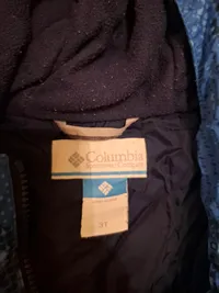 Columbia Steppjacke Kinder Gr. 92 Blau Outdoor Winterjacke mit Kapuze 2
