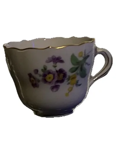 Meissen Porzellan Tasse Blumenmuster Klassisch Weiß 8 cm Festlich