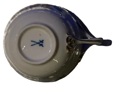 Meissen Porzellan Tasse Blumenmuster Klassisch Weiß 8 cm Festlich
