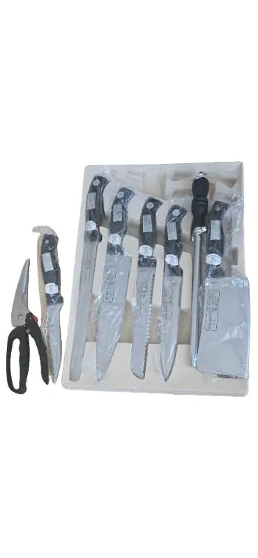 Carl Weill Messer Set 9-teilig mit Schere Wetzstahl Edelstahl Küchenmesser
