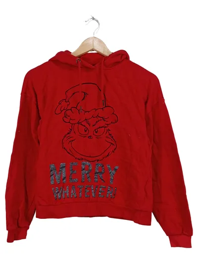 THE GRINCH Kapuzenpullover Damen XS Rot Weihnachten Merry Whatever Hoodie