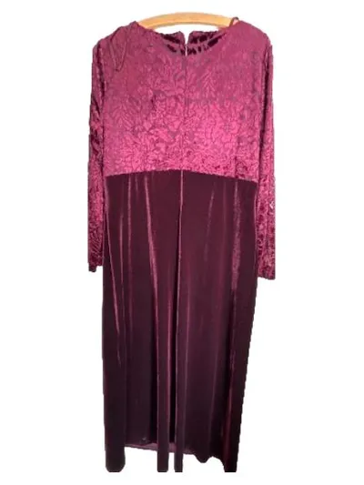 Mara Manzona Festliches Kleid Damen Lila Blumenmuster Spitze Gr. 44 XXL