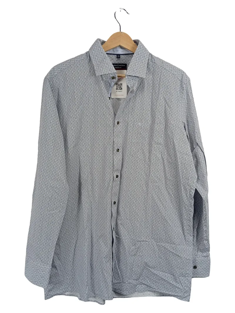 CASAMODA Herren Business Hemd Modern Fit Gr. XL/43 Grau Langarm 1