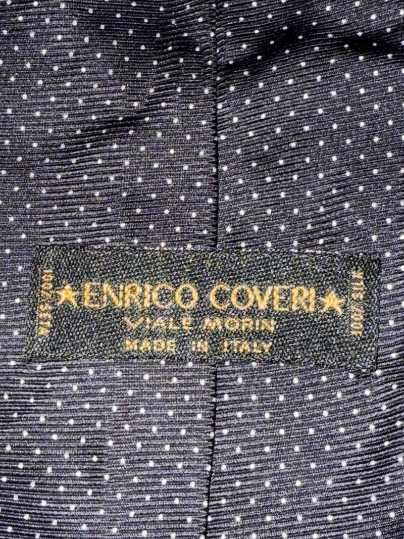 Enrico Coveri Herren Seidenkrawatte Blau Gepunktet Business Klassisch 3