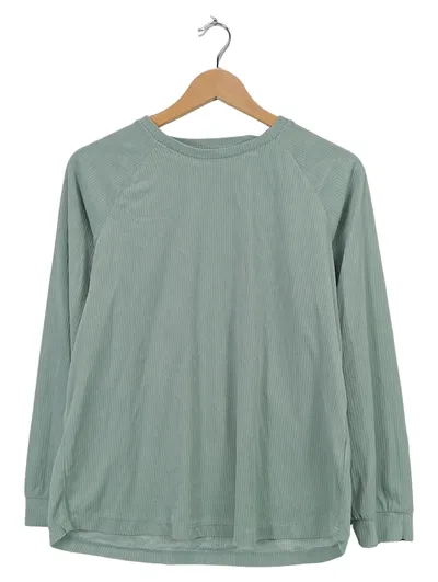 Love to Lounge Damen Pullover Langarm Rippstrick Grün Gr. S 38