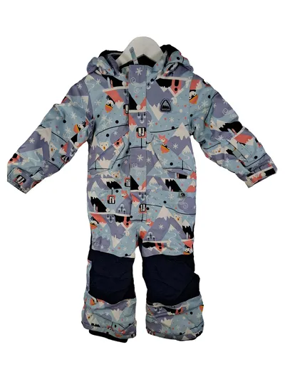 Burton Kinder Schneeanzug Overall Gr. 92 Blau Tiermotiv Skianzug
