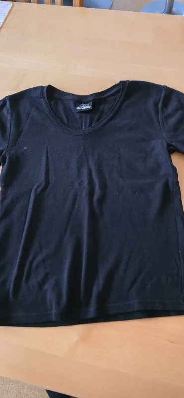 King Kerosin Damen T-Shirt Schwarz Gr. L Rundhals Baumwolle Casual