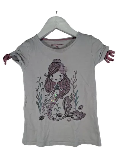 Tommy Bahama Mädchen T-Shirt Meerjungfrau Gr. 104 Grau Pailletten