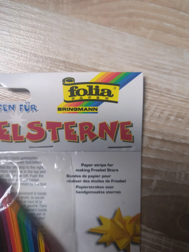 folia Papierstreifen Fröbelsterne 100 Stück Mehrfarbig Bastelpapier 35x1cm 5
