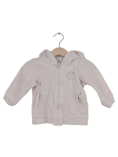 KANZ Sweatjacke Baby Mädchen Gr. 68 Rosa Punkte Kapuze Reißverschluss