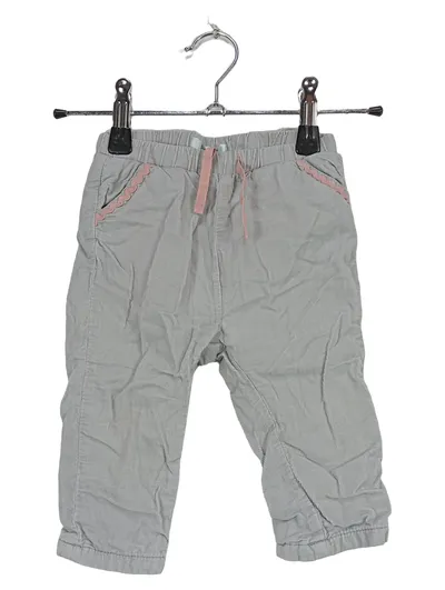Baby Boden Cordhose Grau Gr. 74 6-12 Monate Mädchen Rosa Akzente
