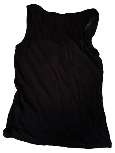 Noisy May Damen Top Gr. M Schwarz Spitze Knopfleiste Viskose NEU