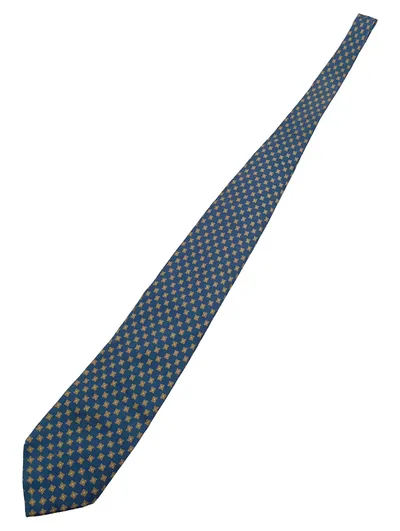 Jones Armstrong Herren Krawatte Seide Blau Geometrisch Business 150cm