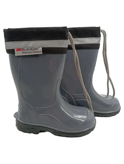 3M Scotchlite Kinder Gummistiefel Gr. 21 Grau Reflektierend Regenstiefel