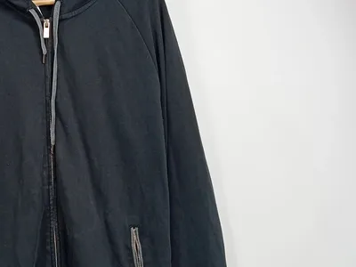 HUGO Sweatjacke Herren L Schwarz Kapuze Reißverschluss Baumwolle Freizeit