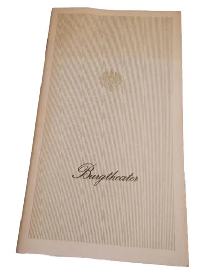 Burgtheater Wien Programmheft Taschenbuch Theaterliteratur Vintage Sammlerstück