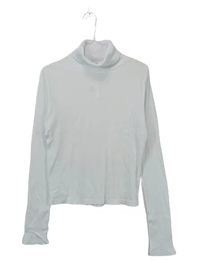 Sinsay Damen Rollkragenpullover Rippstrick Langarm Weiß Gr. XL
