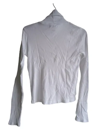 Sinsay Damen Rollkragenpullover Rippstrick Langarm Weiß Gr. XL
