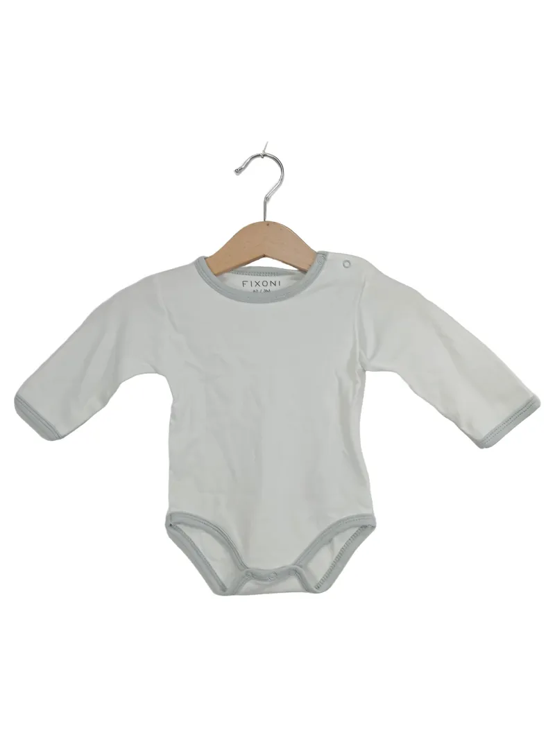Fixoni Baby Body Langarm Baumwolle Weiß Gr. 62 Kinder Minimalistisch 1