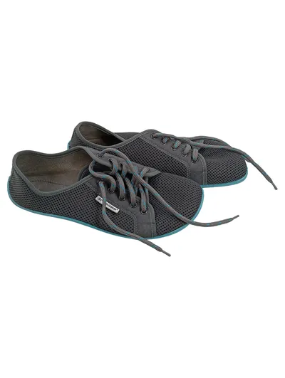 Leguano Barfußschuhe Herren Gr. 42 Grau Schnürschuhe Mesh Minimalistisch