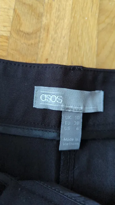 ASOS Damen Culotte Hose Stoffhose Schwarz Größe 38 Wide Leg